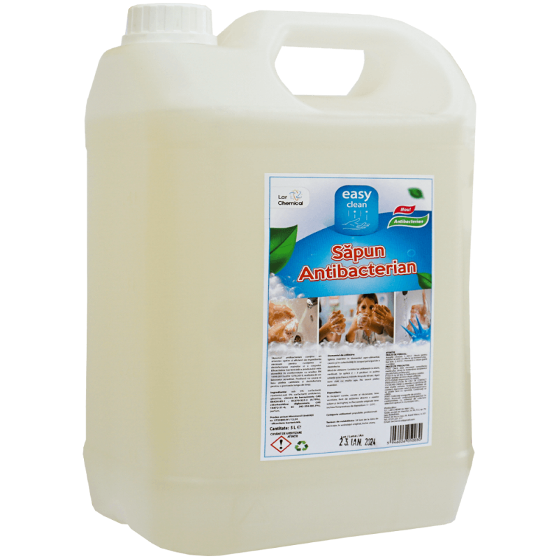 Sapun lichid antibacterian, canistra, Easy Clean, 5 L - Elimina eficient bacteriile de pe piele